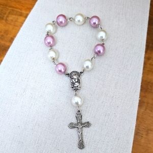 Pocket/Palm Glass Bead Rosary